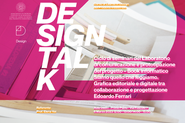 Immagine contenente le informazioni relative al design talk