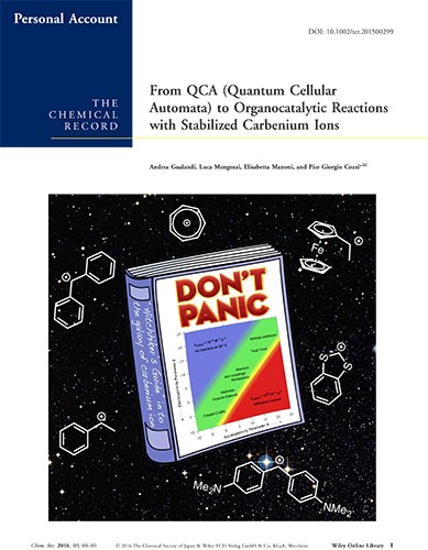 From QCA (Quantum Cellular Automata) to Organocatalytic Reactions with Stabilized Carbenium Ions